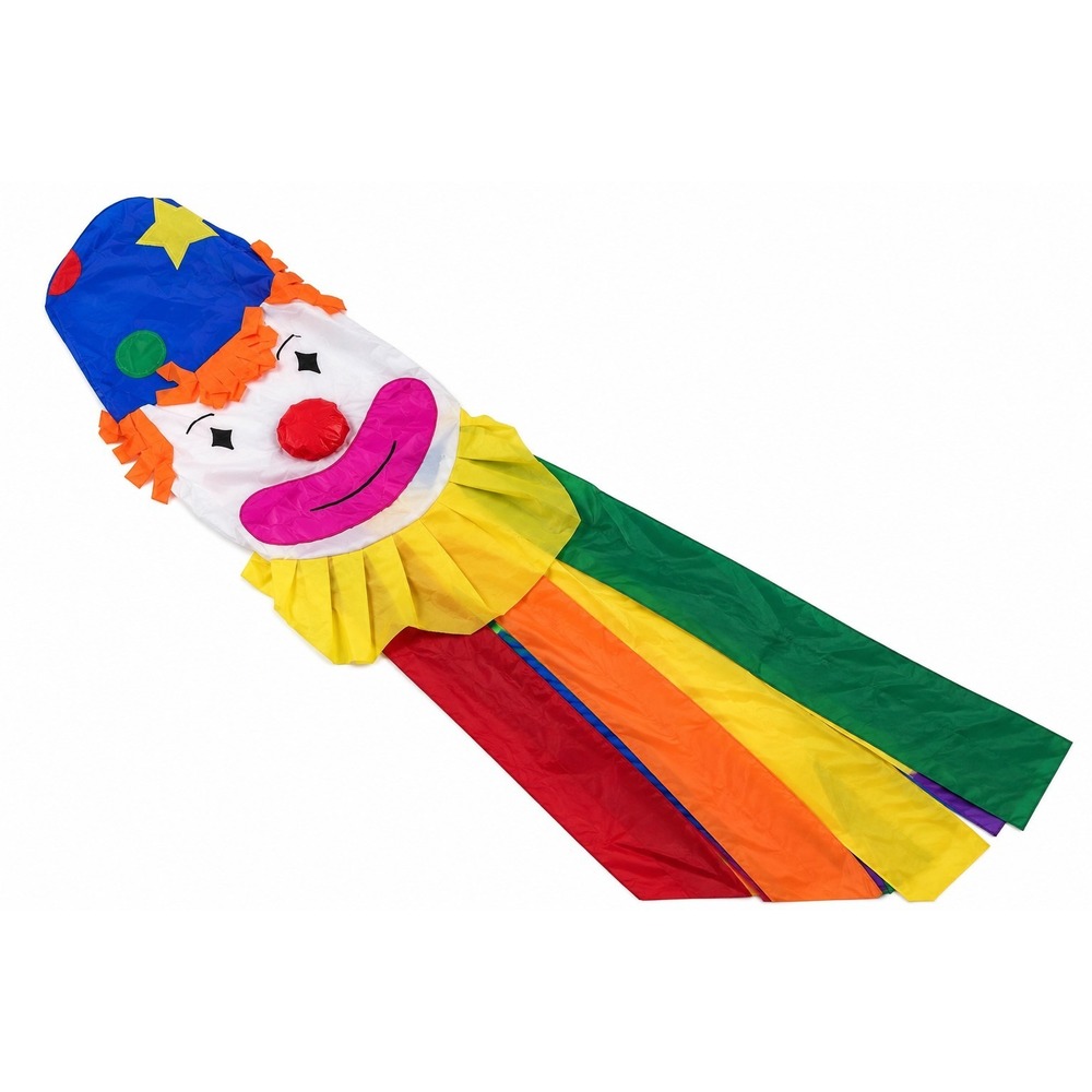 Vintage 1991 NCE Clown Windsock 50" Long Colorful Hanging Decor NOS Sealed